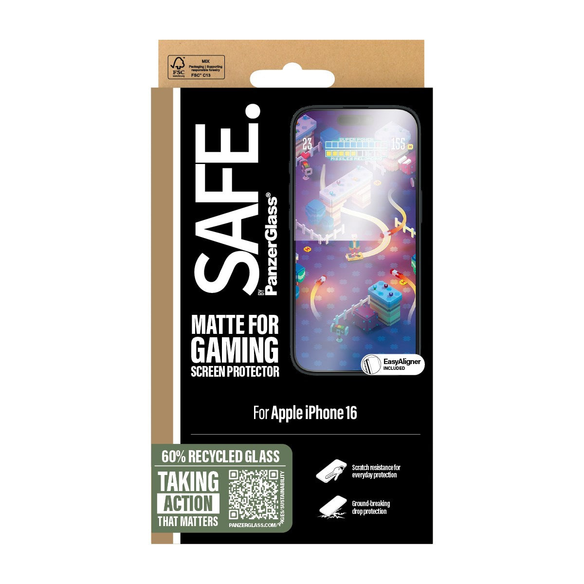 SAFE. by PanzerGlass® Gaming Screen Protector iPhone 16 | 15 | Ultra-Wide Fit